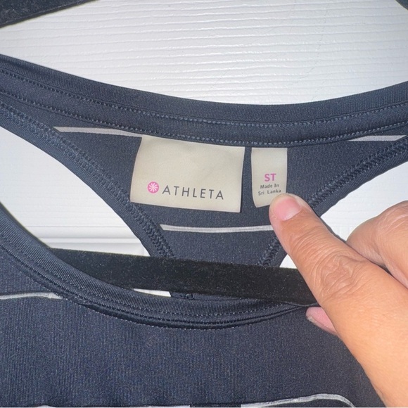 Athleta Black Striped Tank Top - Picture 2 of 3
